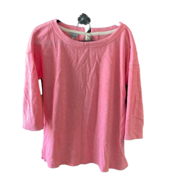 T by Talbots Women’s Coral Top With Three Quarter Sleeves Size Large NWOT - Picture 1 of 6